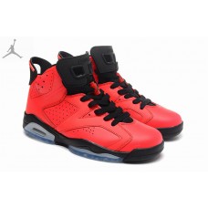 Mens Air Jordan 6 Infrared 23 Black Basketball Shoes On Feet
