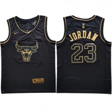 Michael Jordan Bulls Black Golden Edition Jersey For Cheap Sale