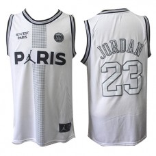 Michael Jordan White Ici C'est Paris Basketball Jersey Cheap Sale