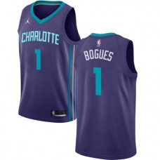 Muggsy Bogues Hornets New Purple Jordan Jersey NBA Cheap Sale