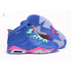 New Air Jordan 6 Retro Blue Pink Shoes Sale For Women
