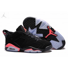 New Girls Air Jordan 6 Low Black Infrared 23 Shoes On Feet