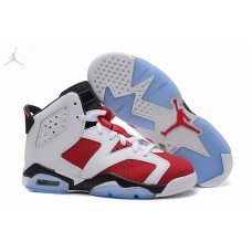 New Womens Air Jordan 6 Retro White Carmine Black Shoes Sale