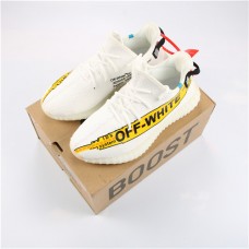 Off White x Yeezy Boost 350 V2 White Yellow Cheap For Sale