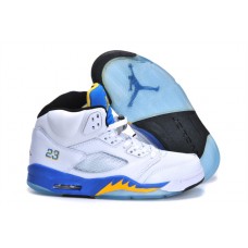 Order Air Jordan 5 White Blue Sneakers For Men Online