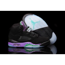 Real Air Jordan 5 Retro Black Purple Shoes For Girls Online