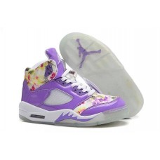 Real Girls Air Jordan 5 Floral Purple White Online For Sale