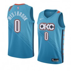 Russell Westbrook New Thunder City Jersey Turquoise Cheap Sale