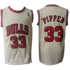 Scottie Pippen Bulls Throwback NBA Jerseys Cream Cheap Sale