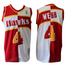 Spud Webb Hawks Throwback Split NBA Jerseys For Cheap Sale