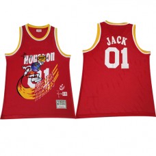 Travis Scott Bleacher Report Rockets Red Jack Jersey For Cheap