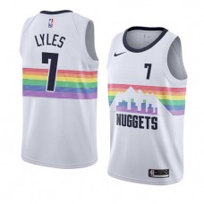 Trey Lyles Nuggets Rainbow Skyline Jersey White For Cheap Sale