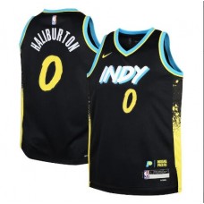 Tyrese Haliburton 0 Indiana Pacers 2023-24 City Edition Swingman YOUTH Jersey - Black