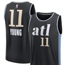 Unisex Atlanta Hawks Trae Young Fanatics Branded Black 2023 24 Fast Break Jersey - City Edition