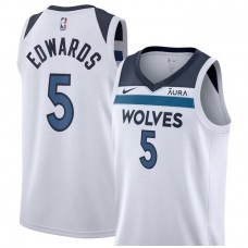 Unisex Nike Anthony Edwards White Minnesota Timberwolves Swingman Badge Player Jersey - Association Edition