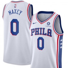 Unisex Nike Tyrese Maxey White Philadelphia 76ers Swingman Badge Player Jersey - Association Edition