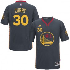 Warriors Chinese New Year Stephen Curry Jersey-Adidas 2016 Slate
