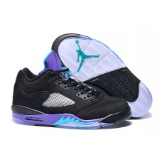 Wholesale Air Jordan 5 Low Black Purple Shoes On Feet