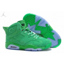 Wholesale Air Jordan 6 (VI) All Green Shoes For Women Online