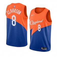 Wholesale Cavaliers Jordan Clarkson City Blue Orange NBA Jerseys