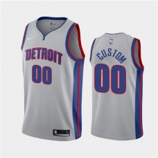 Wholesale Custom Pistons Gray Statement Personalized NBA Jerseys
