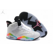 Wholesale Girls Air Jordan 6 White Black Basketball Shoes Online