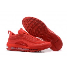 Wholesale Nike Air Max 97 All Red Running Shoes On Feet Online
