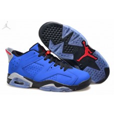 Wholesale Womens Air Jordan 6 (VI) Retro Low Blue Black Shoes