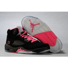 Womens Air Jordan 5 Retro Black Pink Cheap For Sale