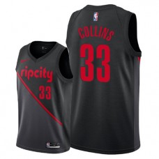 Zach Collins Blazers Rip City New NBA Jersey Black For Cheap Sale