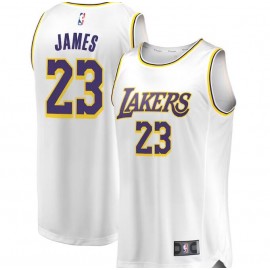 Men's Los Angeles Lakers LeBron James Fanatics Branded White 2018-19 Fast Break Replica Jersey - Association Edition