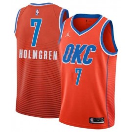 Men’s Oklahoma City Thunder Chet Holmgren Statement Edition Jersey – Orange