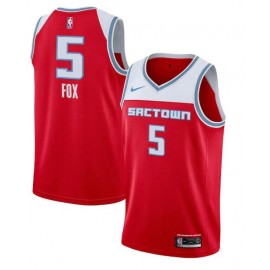 Mens Sacramento Kings De’Aaron Fox City Edition Jersey Red