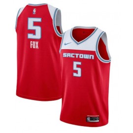 Mens Sacramento Kings De’Aaron Fox City Edition Jersey Red