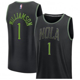 Unisex Fanatics Branded Zion Williamson Black New Orleans Pelicans 2023-24 Fast Break Jersey - City Edition