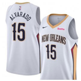 Unisex Nike Jose Alvarado White New Orleans Pelicans Swingman Badge Player Jersey - Association Edition