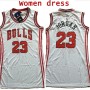 Womens Michael Jordan Bulls White Dress NBA Jersey Cheap