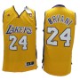 NBA Los Angeles Lakers 24 Kobe Bryant Throwback Jersey Hardwood Classics Swingman Yellow With White