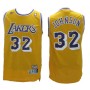 NBA Los Angeles Lakers 32 Magic Johnson Throwback Jersey Hardwood Classics Swingman Yellow