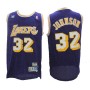 NBA Los Angeles Lakers 32 Magic Johnson Throwback Jersey Hardwood Classics Swingman Purple