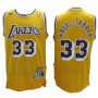 NBA Los Angeles Lakers 33 Kareem Abdul-Jabbar Throwback Jersey Hardwood Classics Swingman Yellow