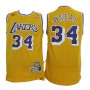 NBA Los Angeles Lakers 34 Shaquille O'neal Throwback Jersey Hardwood Classics Swingman Yellow