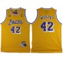 NBA Los Angeles Lakers 42 James Ager Worthy Throwback Jersey Hardwood Classics Swingman Yellow