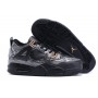 Order Mens Air Jordan 4 Black Snakeskin Shoes On Feet