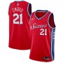 Nike NBA Philadelphia 76ers 21 Joel Embiid Jersey Red Swingman Icon Edition