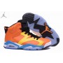 Best Air Jordan Retro 6 Orange Yellow Blue Shoes Sale Online