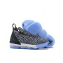 Cheap LeBron 16 Oreo Black Metallic Silver Nike Shoes On Feet