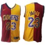Cheap Lebron James Split Lakers Cavaliers NBA Red Gold Jersey