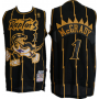 Cheap Tmac Vintage Raptors Dinosaur Jersey Black Gold For Sale