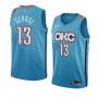 Coolest Paul George Thunder City NBA Jerseys Turquoise Sale